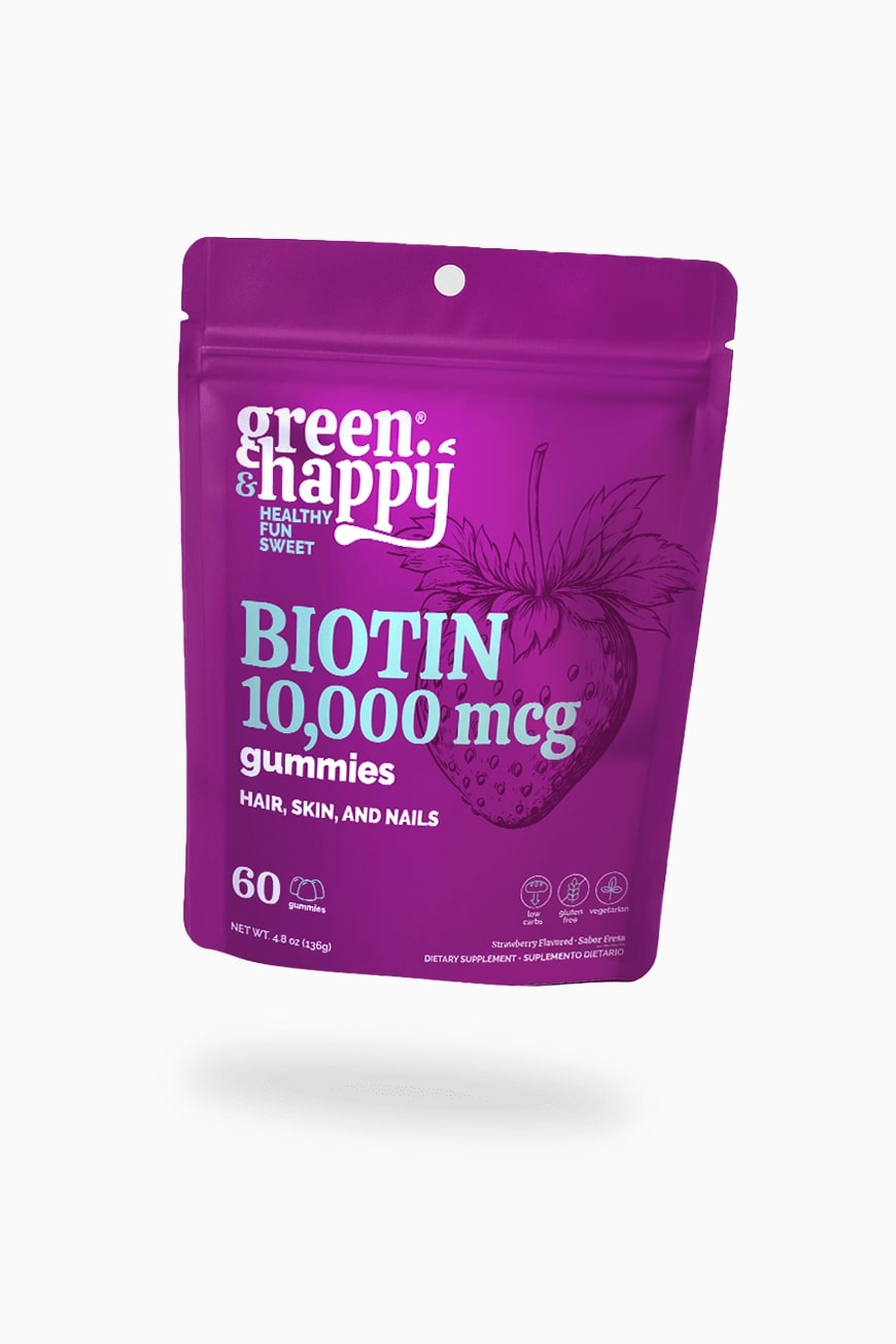 Gomitas de biotina Green &amp; Happy de 10 000 mcg 