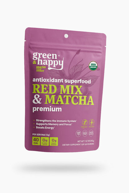 Mezcla roja verde y feliz y matcha premium 