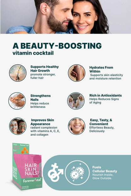 Dispensador Forevervital para cabello, piel y uñas x10 