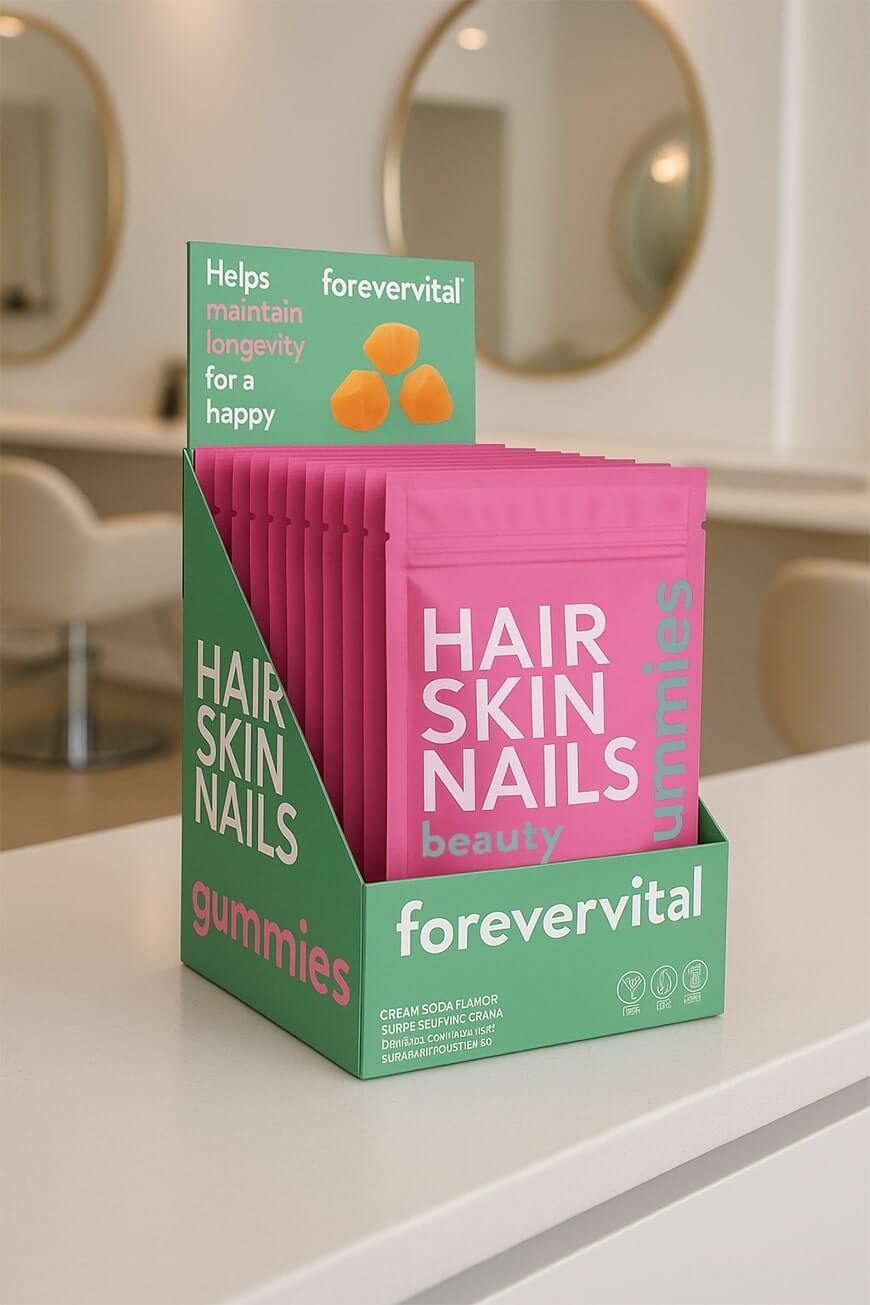 Dispensador Forevervital para cabello, piel y uñas x10 