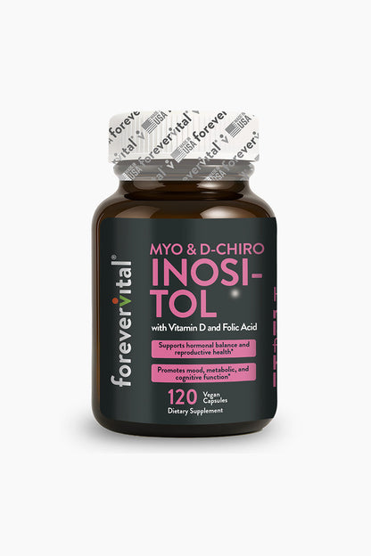 Forevervital Myo &amp; D-Chiro Inositol con vitamina D y ácido fólico 