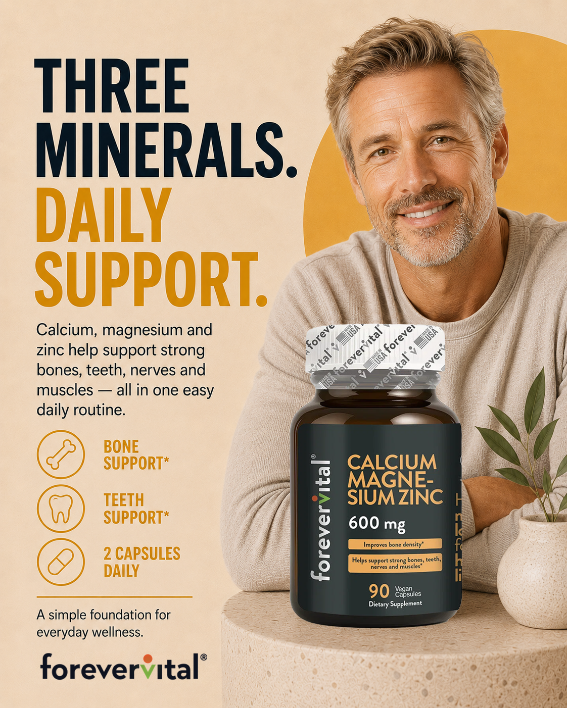Forevervital Calcium Magnesium Zinc 600mg
