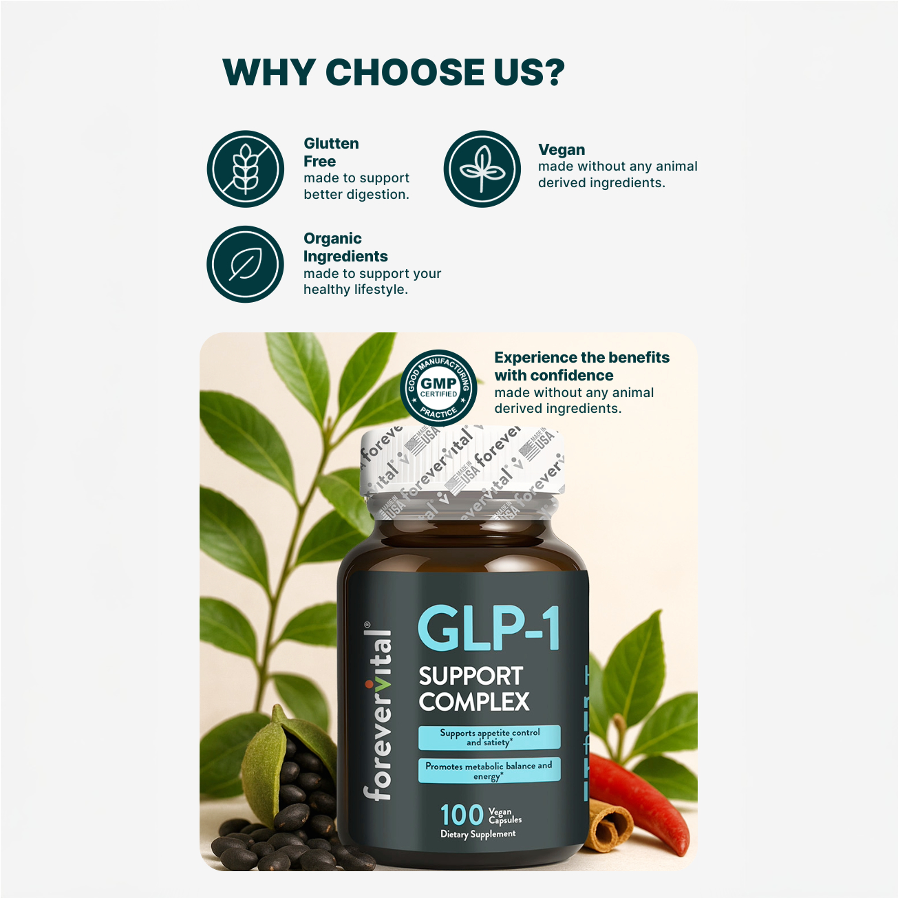 Complejo de apoyo GLP-1 de Forevervital 
