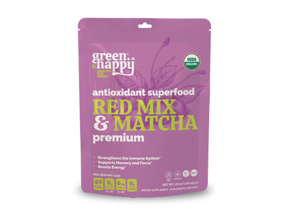 Mezcla roja verde y feliz y matcha premium 