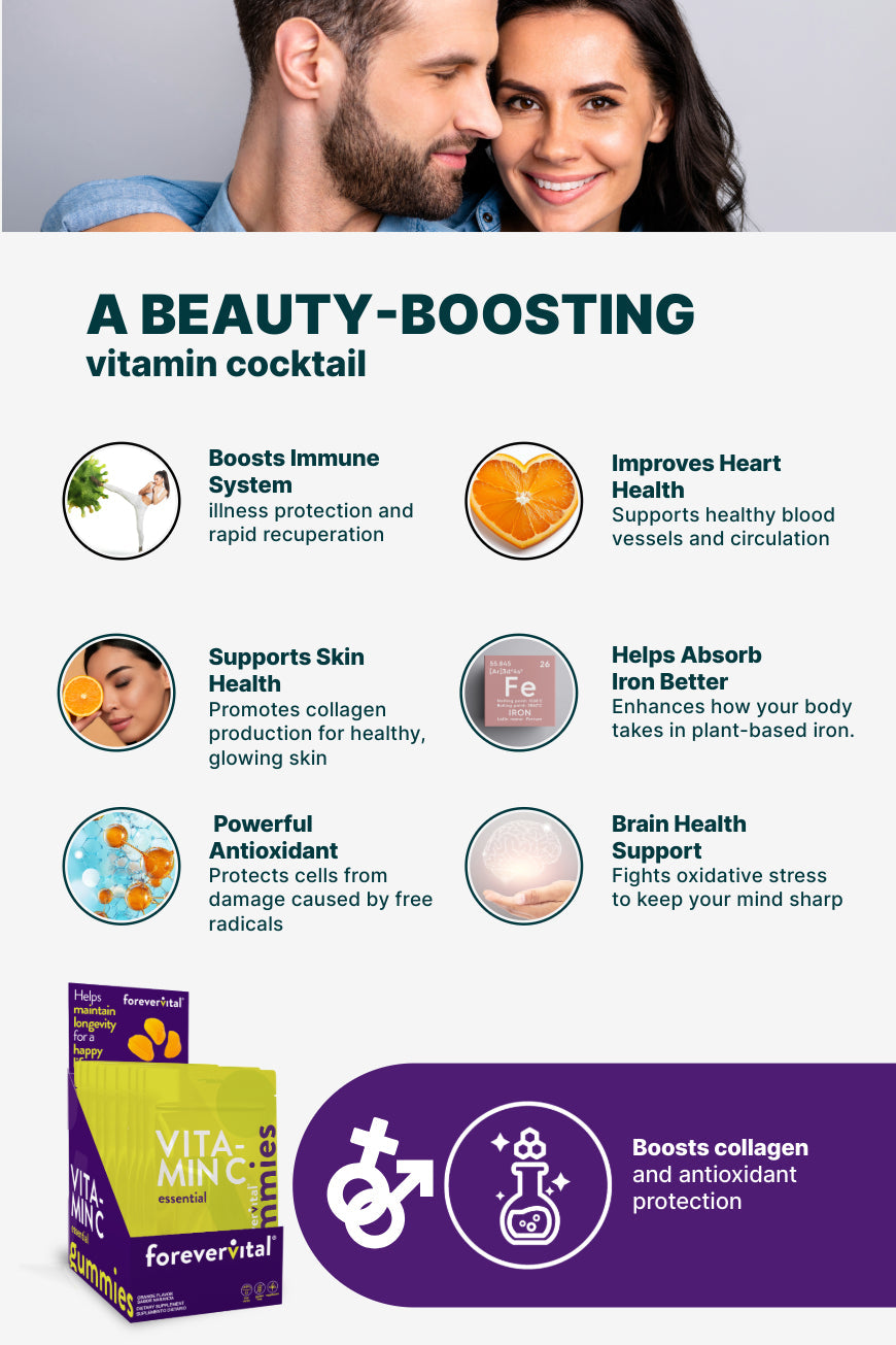 Dispensador de gomitas de vitamina C Forevervital x10 