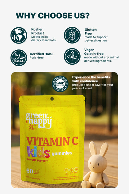Gomitas de vitamina C y zinc Green &amp; Happy Kids 
